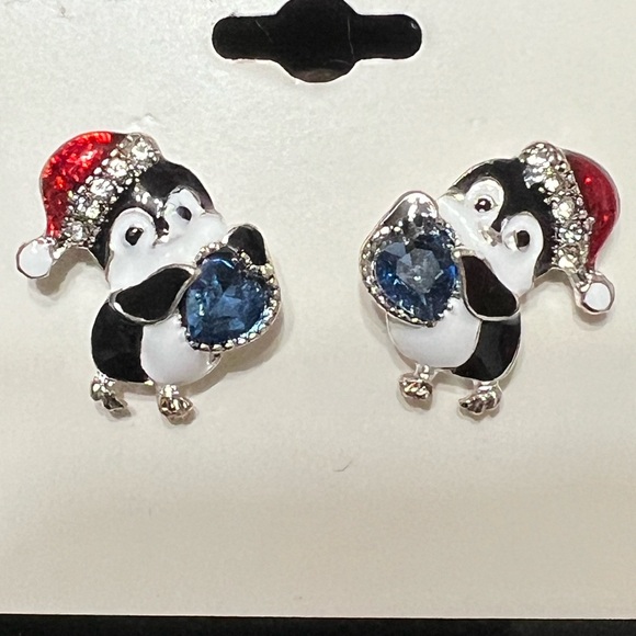 Napier Jewelry - 🎁 Napier Holiday Adorn Penguin & Blue Crystal Post Earrings